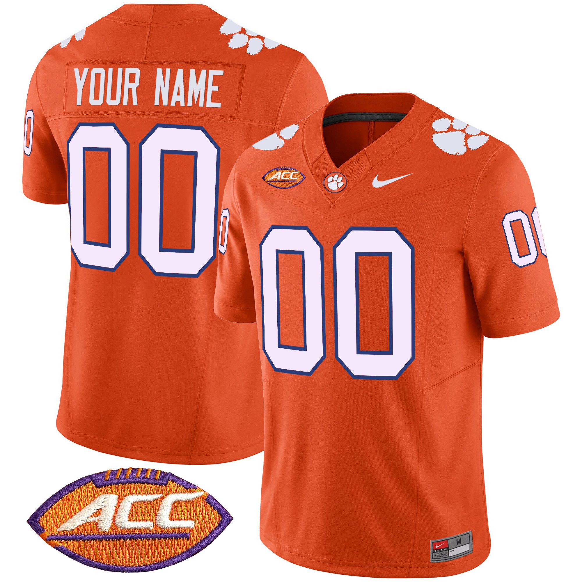 Men Clemson Tigers Orange 2024 Nike Vapor Limited Custom NCAA Jersey style 1->customized nfl jersey->Custom Jersey